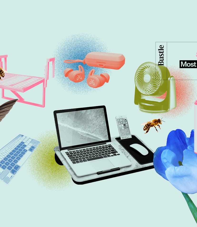10 Outdoor Office Accessories For Another WFH Spring portrayed in monochrome colors next to each oth...